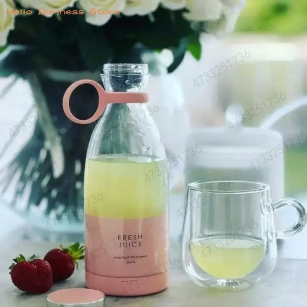 Mini Juice Blender Portable Electric Juicer Bottle 6 Blades Shake Orange Lemon USB Charging Fruit Mixer Fresh Squeezer Machine