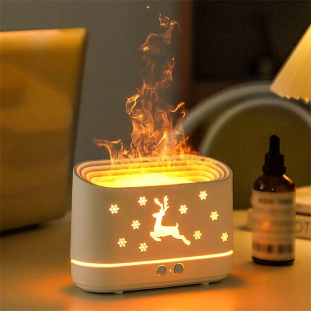 Volcano Essential Oil Diffuser 300ml Humidifier with Flame & Volcano Mist Mode 2 Colors